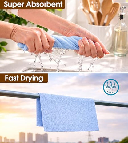 KitchLife Microfiber Cleaning Cloth Roll, 100 Pack - Tear-Away Microfiber Paper Towels, Lint-Free, Reusable, Washable for Kitchen, Car, Dishes, and Sensitive Surfaces (Blue) - color: Blue, size: 100 Pack