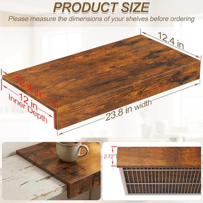 MyLifeUNIT Wire Shelf Covers, 4 PCS 23.8" W x 12" D Wood Wire Rack Covers Overlay Topper for Pantry, Closet, Laundry Room - size: 23.8"W x 12"D