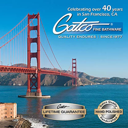 Gatco 1488 Elegant Square Toilet Brush Holder, Chrome - color: Chrome, size: 15"H, style: Elegant