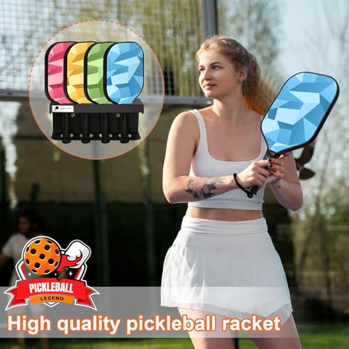 Pickleball Racket Ball Holder Holds 4/12 Paddles Pickleball Storage Rack with Label to Track Next Up Players Pickleball Paddle Holders To Fence Wall Hanging Storage Outdoor Not Include Paddles (1)