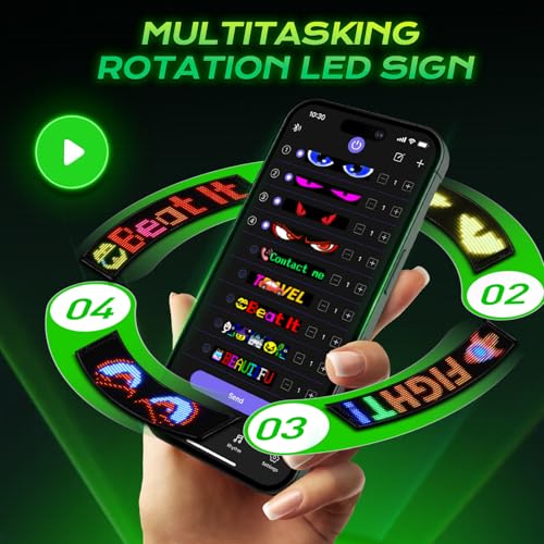 KJOY Devil Eyes Light for Cars, 15''x4'' Flexible Scrolling LED Eyes for Car Window,Bluetooth App Control Programmable LED Sign,Dynamic Personalized Eye Lights for Car Windshield - size: 14.6"x3.6"-1PCS