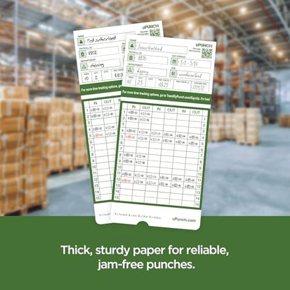 uPunch 300 Time Cards for Green HN3000 AutoAlign Time Clocks (HNTCG1300) - color: 300 Upunch Time Cards