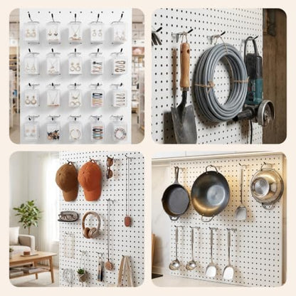 JEAWIWI 30 Pcs Metal Pegboard Hooks, 2 Inch, Fit 1/8 in Pegboard - color: Silver, size: 2in 30pcs