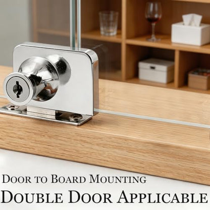Chrome Glass Case Lock, 1.89x1.38 Inch Rectangle, 2 Sets, Keyed Different - color: Chrome, size: 1.89 x 1.38 Inch