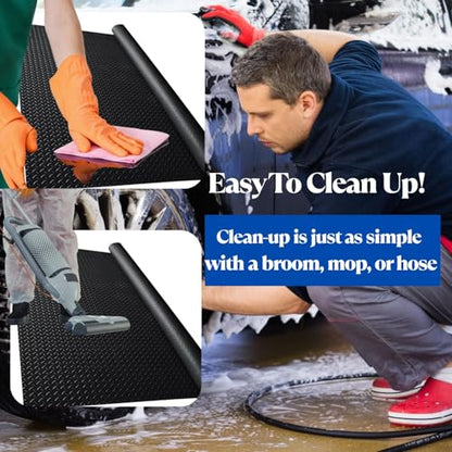 BESEA 4 x 6 FT Garage Floor Mat, Diamond Plate Rubber Flooring Roll - size: 6FT