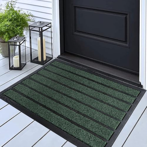 ubdyo Extra Durable Door Mat Outside Entrance (30" x 17", Bright Green) - color: Bright Green, size: 30" x 17" (Rectangular)