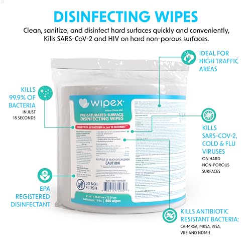 Wipex Gym Wipes Bundle: (1) Premium White Wipe Dispenser with Trash Bin - Stainless Steel and (1) 800ct Disinfecting Gym Wipes Refill Roll - Suitable Use for School, Office, Gym, and Public Venues - size: Bundle: 1 Refill + White Floor Dispenser