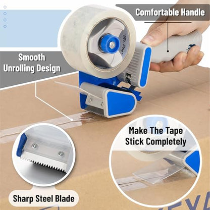 Mr. Pen- Packing Tape Dispenser Gun 2-Inch, Blue, 4 Pack with 4 Rolls Tape - color: Blue, size: 4 Pack