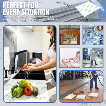 20 Pcs Water Absorbent Mats - 13.8" x 15.8" Reusable Water Absorbing Pads for Home, Kitchen, Garage, and Basement - Hand-Wringable Quick-Dry Water Absorbers (1 Pack, 20 Pcs) - size: 20 Pcs