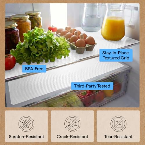 GORILLA GRIP Shelf Liner, Non-Adhesive Cabinet Liners, 17.5"x10' White - color: Bright White (Ribbed), size: 17.5" X 10'