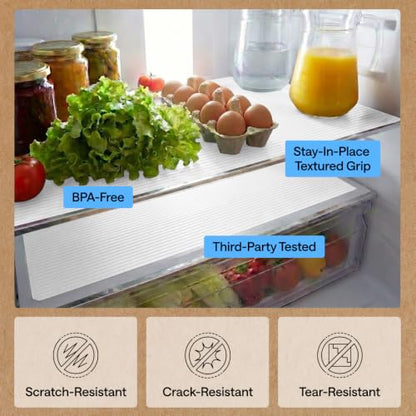 GORILLA GRIP Shelf Liner, Non-Adhesive Cabinet Liners, 17.5"x10' White - color: Bright White (Ribbed), size: 17.5" X 10'