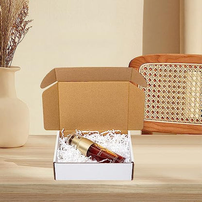 Wowxyz Shipping Boxes 7x5x2" 25 Pack - White Corrugated Cardboard Box Mailers for Small Business, Literature Mailer Box Packaging Supplies - size: 7x5x2"