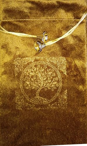 Indian Consigners Soft Velvet Pouch for Tarot, Altar, Rune, Gift, Crystal, jewelry Wrap Bags for Precious, Sacred and Spiritial Items (Gold) - color: Gold