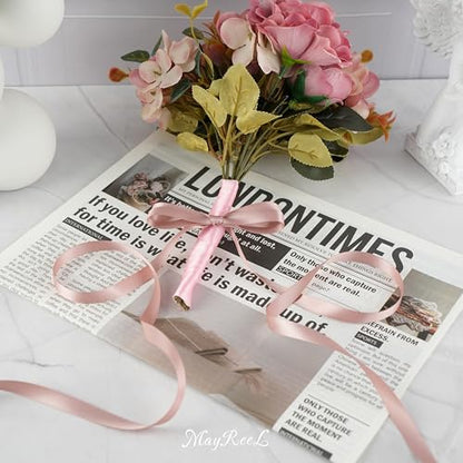 MAYREEL Dusty Rose Satin Ribbon 3/8 Inch Double Faced 50 Yards Thin - color: Dusty Rose, size: 3/8 Inch