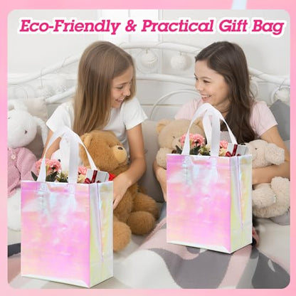 Eccliy 80 Pcs Reusable Gift Bags, Medium, Holographic Pink - color: Holographic Pink, size: Medium