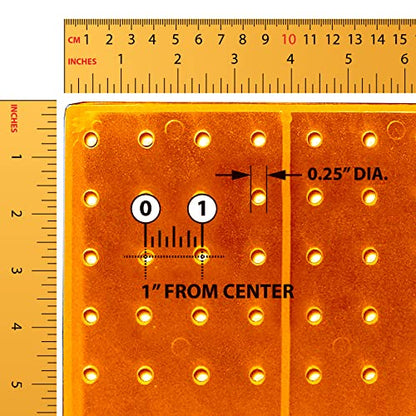 Azar Displays 703385-ORG Four-Sided Revolving 8”W X 20”H Pegboard Counter Display, Orange - color: Orange, style: Pegboard Only