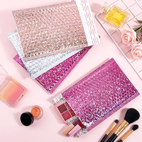 ZAVOOS 60 Pack Holographic Bubble Mailers, 6 x 9.5 Inch