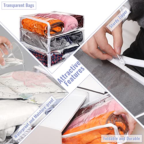 Shappy 6 Packs Clear Plastic Storage Bags with Zipper, 16 X 14 X 4 Inch - size: 16 x 14 x 4 Inch