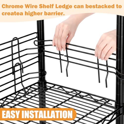 MorningRo 4 Pcs Black Chrome Wire Shelf Ledge, 14" L x 5" H - color: Black, size: 18" L X 4" H