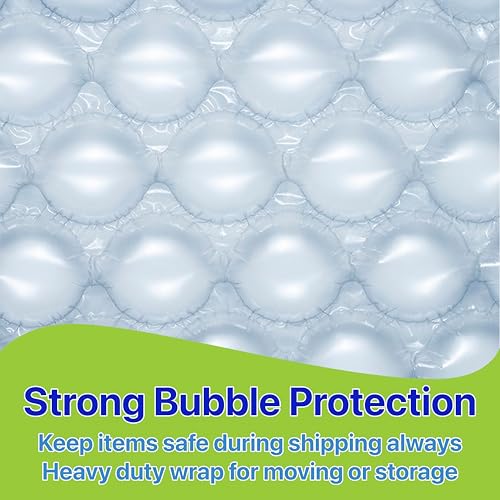 Large Bubble Protection Clear Wrap [12 inch x 50 ft] Air Cushion Inflatable Pillow Bags Heavy Duty Wrapping Packing Shipping Moving (Large Bubble, 50 ft) - size: 50 ft