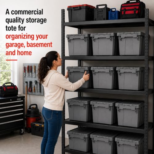 Storage Bins with Lids Heavy Duty Stackable Storage Box - size: 25" x 15" x 14"