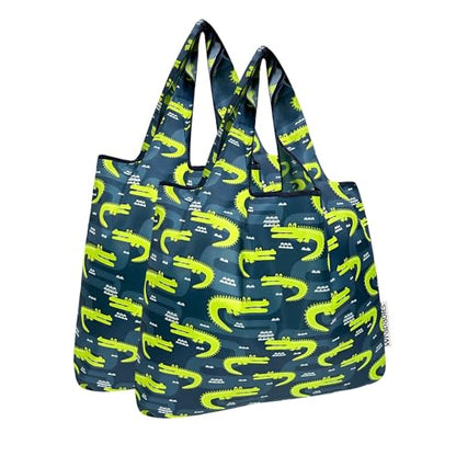 allydrew Medium Foldable Tote Nylon Reusable Grocery Bag (Set of 2) - color: Gators