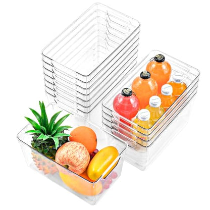 Freebat 12 Pack Pantry Organization and Storage,Clear Plastic Storage Bins - color: Mid 12pack