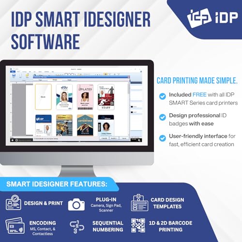 IDP SMART-31S ID Card Simplex Printer Kit with PC Only Software, 250 Print YMCKO Color Ribbon, and 100 PVC Plastic Cards - style: SMART-31S Simplex Printer Kit