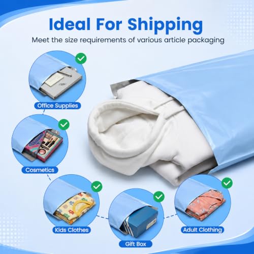 Metronic Poly Mailers 14.5x19 400PC Large Shipping Bags for Small Business - color: Light Blue, size: 14.5x19 400PC