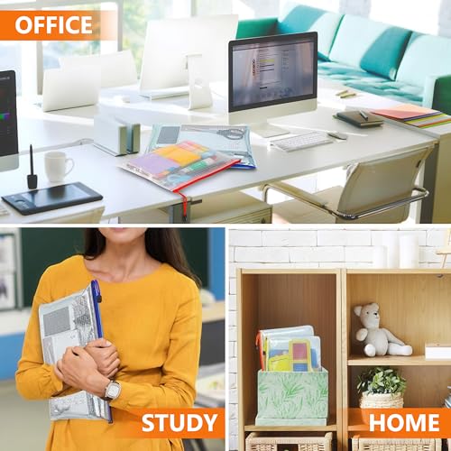 5 Pack Mesh Zipper Pouch Bags A4-13.5x9.5 in Plastic Zipper Pouches for Organizing - Document Bags with Zippers - Letter Size Zippered Pouches - Waterproof Document Pouch with Zippers - size: 5 Pack A4
