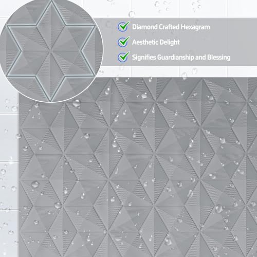 Non Slip Bathtub Mat for Bath Tub Shower - 268 Vacuum Suction Cups - color: Gray, size: 35" x 17" (Rectangular)