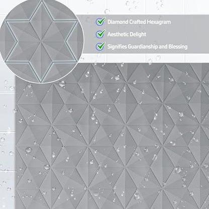 Non Slip Bathtub Mat for Bath Tub Shower - 268 Vacuum Suction Cups - color: Gray, size: 35" x 17" (Rectangular)