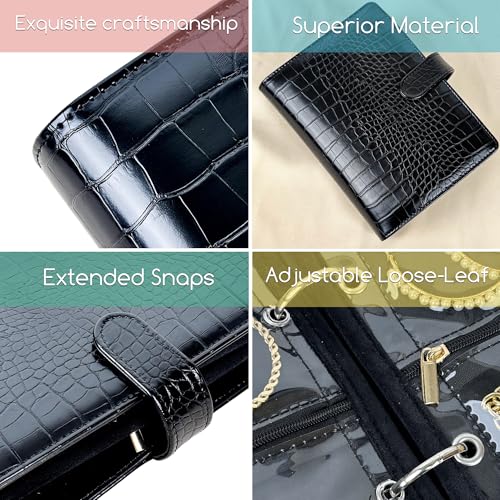 Travel Jewelry Organizer Case,Small Jewelry Bags Jewelry Storage Book Ring Binder with Clear Zipper Velvet Pouch for Traveling - color: Case,Black
