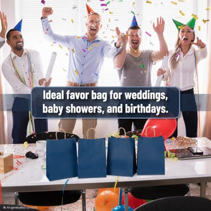 Mr. Pen- Paper Gift Bags with Handles, 32 Pack, 7.6" x 4.7" x 10.6" - color: Navy Blue, size: 32 Pack