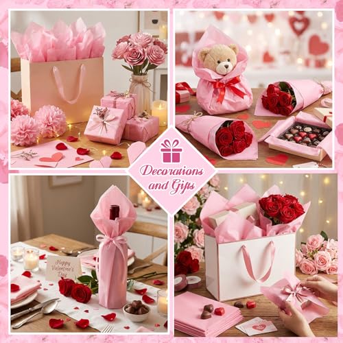 500 Sheets Blush Pink Tissue Paper Bulk 20 x 20 Inch for Fall Wedding Gifts - color: Light Pink, size: 20 x 20 Inch
