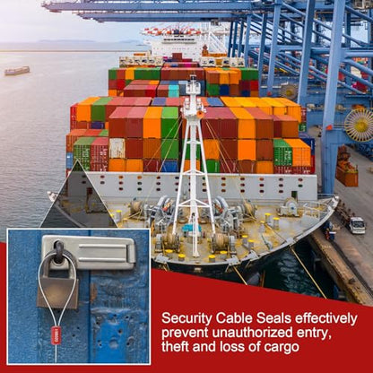 Nuogo 200 Pcs Red Steel Security Cable Seals - color: Red