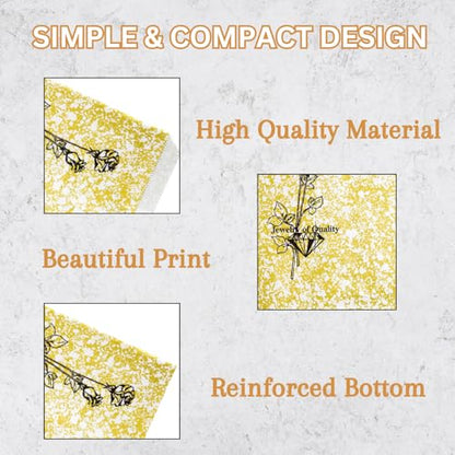 Novel Box 100 Pack Gold Rose Print Flat Merchandise Bags 4x6 in - color: Gold Rose Print, size: 4" x 6" Inches