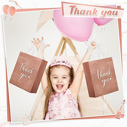 Sweetude 30 Thank You Non Woven Gift Bag, 10 x 8 x 4 Inch, Rose Gold - color: Rose Gold, size: 1 Count (Pack of 30)