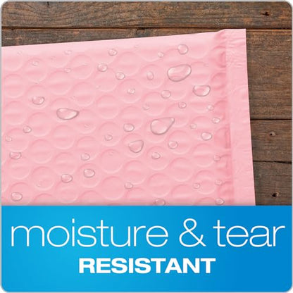 Quality Park Bubble Mailers, 8.5 x 11, Light Pink Poly Mailers, Padded Envelopes, Shipping Bags, Water Resistant, Self Seal, 25 Per Box (QUA85908) (Pack of 4) - color: Light Pink, size: (Pack of 4)