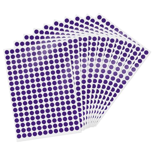2040 Pcs Dot Stickers 0.4" Color Coding Labels, Purple - color: Purple