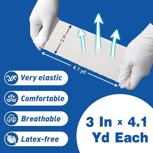 AZEN 200 Pack Gauze Rolls Bandages, 3 in x 4.1 Yards, First Aid Supplies & Premium Medical Supplies, Bandage Wrap Vet Wrap - color: 200p, size: 3IN