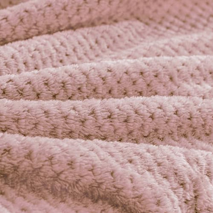 BEDELITE Travel Blanket with Bag, Jacquard Fleece Blanket 65"x40", Pink - color: Pink