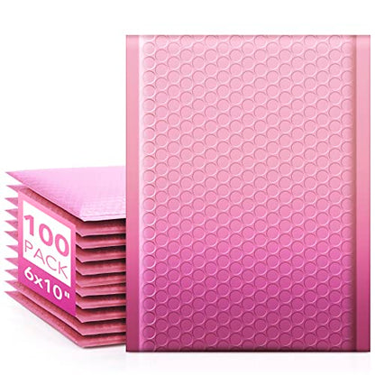 Fuxury Bubble Mailers 6x10" 100 Pack Gradient Pink Thick Padded Envelopes - color: Gradient Pink, size: 6x10" 100PC