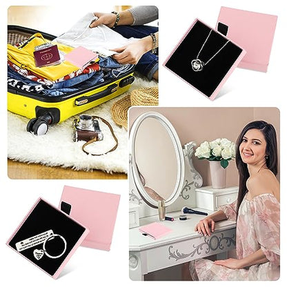 Yolev 2 Pack Jewelry Gift Boxes Cardboard Jewelry Boxes, 2.9x3.1x0.7Inch Small Gift Boxes for Bracelets Earrings Necklaces Jewelry Gift (Pink) - color: Pink