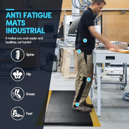 Anti Fatigue Mat 3x6 Ft 15/16" Thick Soft Sponge Ergonomic Mat - size: 72"L x 36.2"W x 0.9"Th