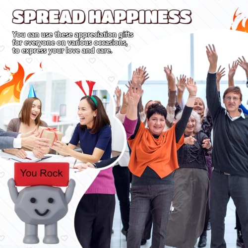 Gejoy 100 Sets You Rock Mini Figures Rubber Toys with Positive Cards - style: Rock