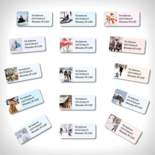 Customized Personalized Winter Holiday Address Labels - Made in the USA by Kenco (250 Labels, Winter) - color: Winter, size: 250 Labels