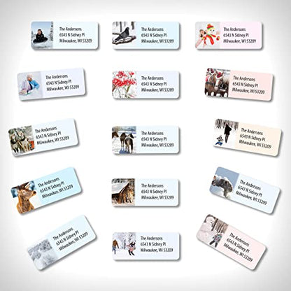 Customized Personalized Winter Holiday Address Labels - Made in the USA by Kenco (250 Labels, Winter) - color: Winter, size: 250 Labels
