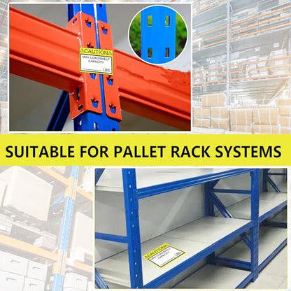 Pallet Rack Capacity Labels Caution MAX Load/Shelf LBS Warning Stickers