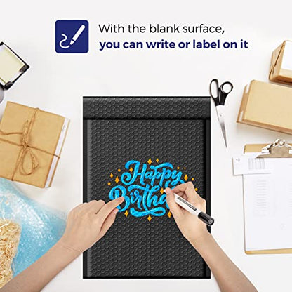 Fuxury 100 Pack Bubble Mailers Bulk 10.5x16", Self Seal Padded Envelopes - color: Black, size: 10.5x16" 100PC
